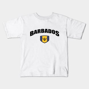 Barbados National Flag Shield Kids T-Shirt